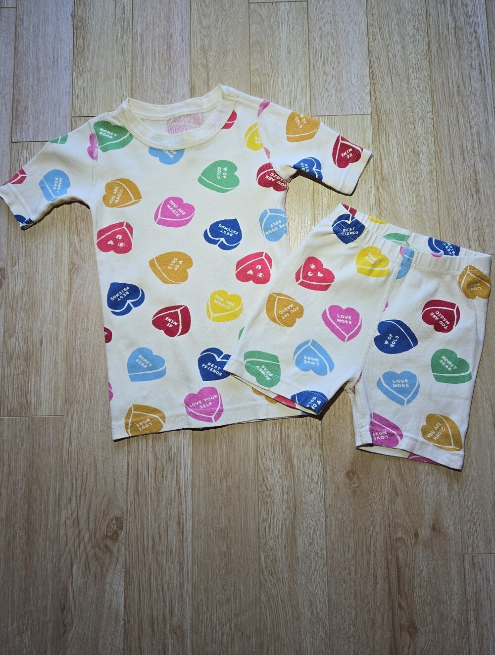 Hanna Andersson Multicolor Hearts Kids Shorts Set 120cm Size 6-7